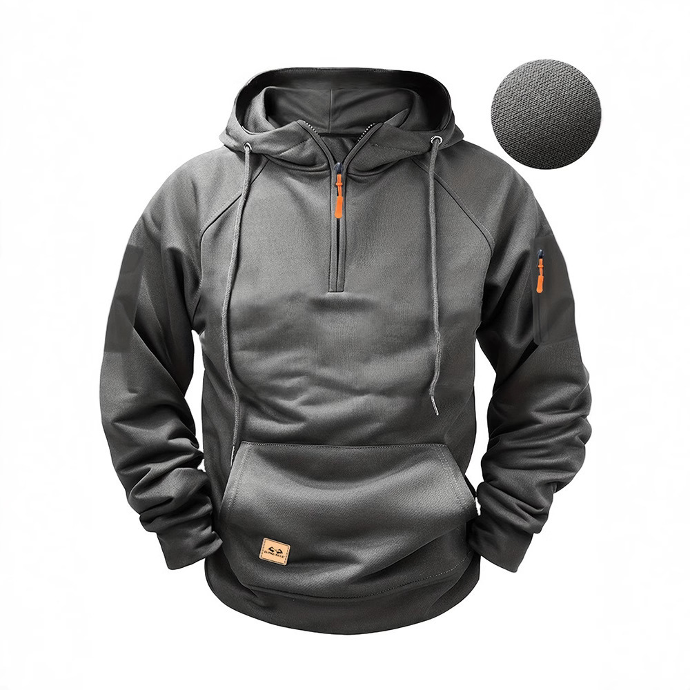 Designer Clothing 2025 Cross-border Spring And Autumn Men's Hoodie With Arm Zipper And Multiple Luxury Hoodie Pockets Pullover Sweatshirt Sports 