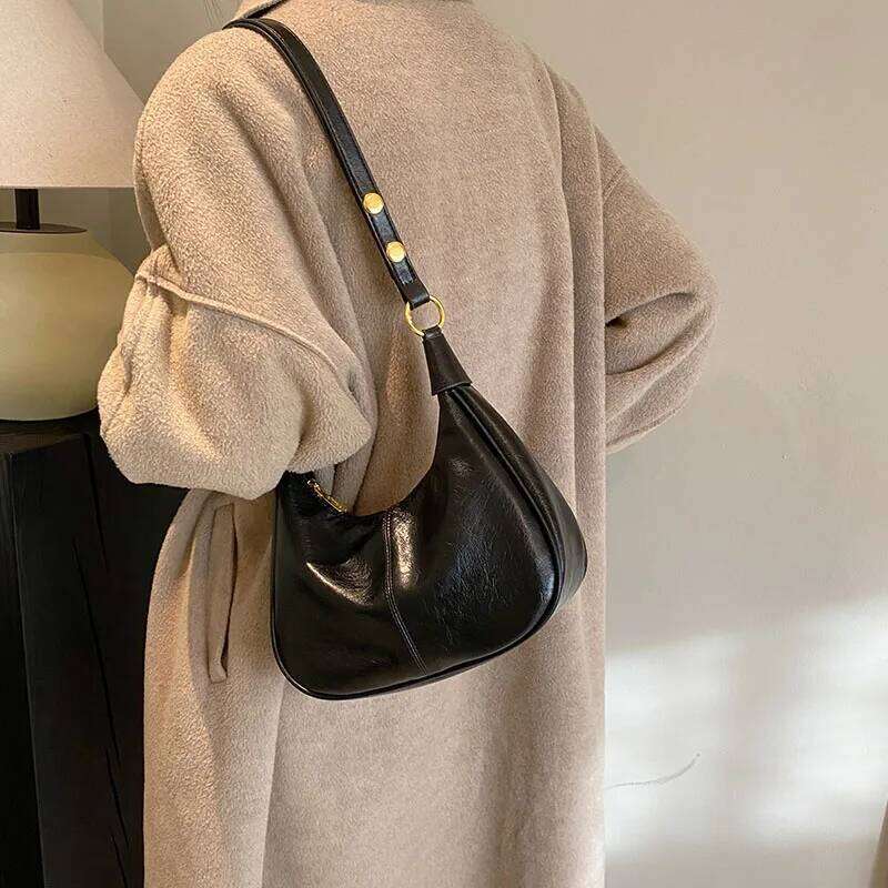 1 Piece of Solid Color Shoulder for Women, Versatile Crossbody Bag, Fashionable Armpit Bag That Can Hold Mobile Phone