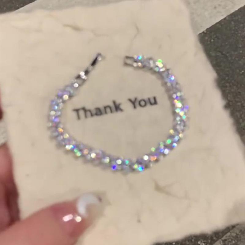 Silver - Toned Crystal - Encrusted Bracelet Delicate Daily & Sparkling Jewelry Gift For Her High - Quality And Glamorous Accessory