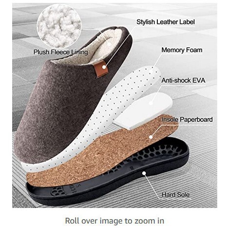 Autumn Winter Flat Sewn Shoes Warm Home Nordic Large Memory Foam Slippers Men's Size ddmymarket