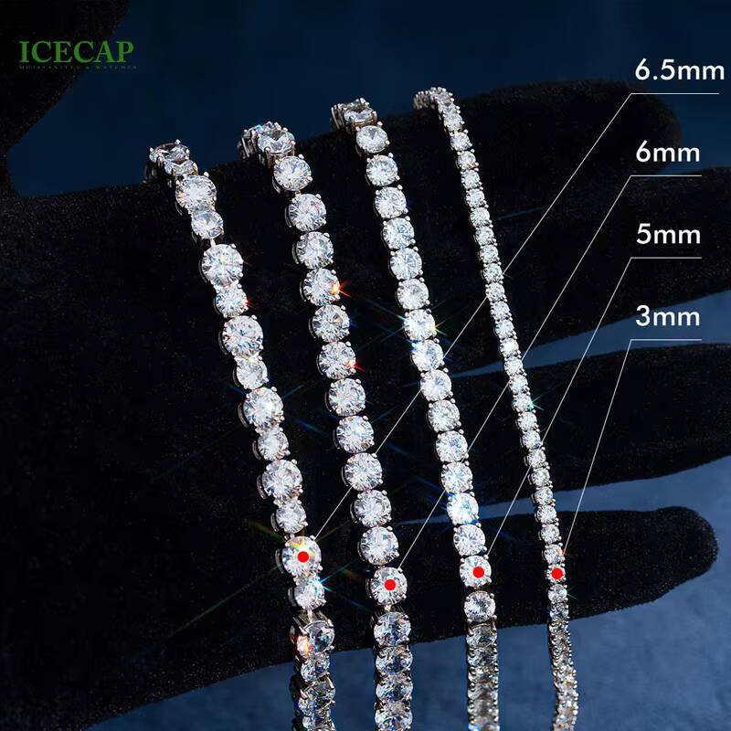 Ready to Ship 925 Sterling Silver 3mm 4mm 5mm 6mm 65mm VVS Moissanite Tennis Bracelet with GRA Certified
