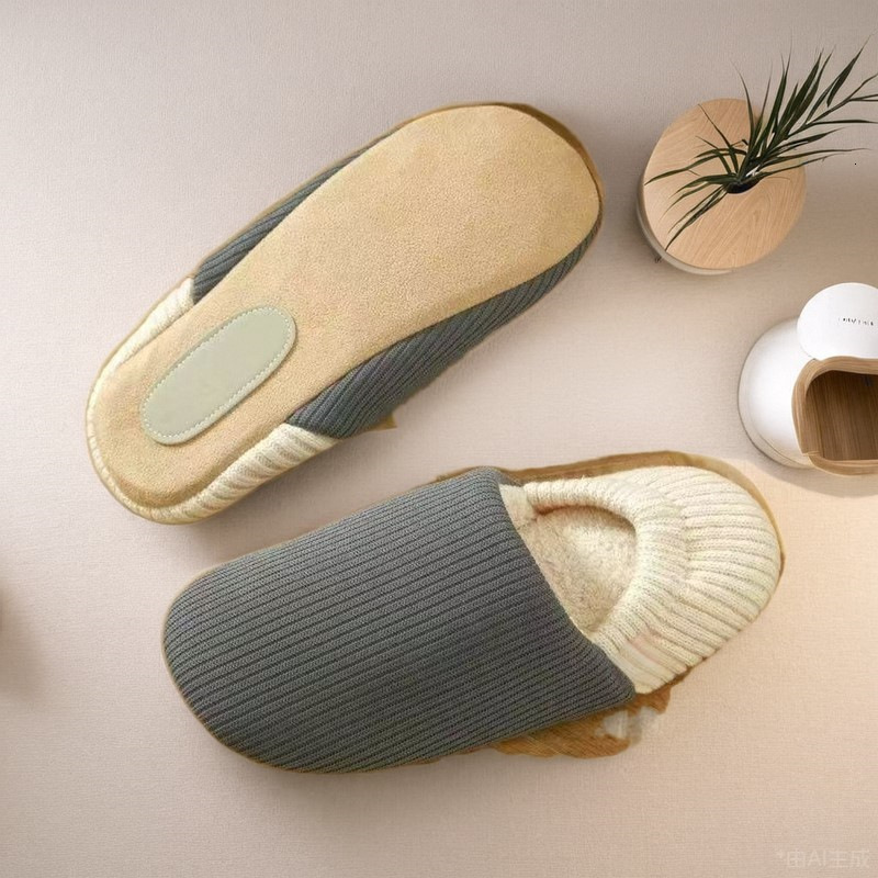 Spring Autumn Japanese Style Indoor Home Soft Sole Silent Couple Cotton Slippers for Men and Women ddmymarket