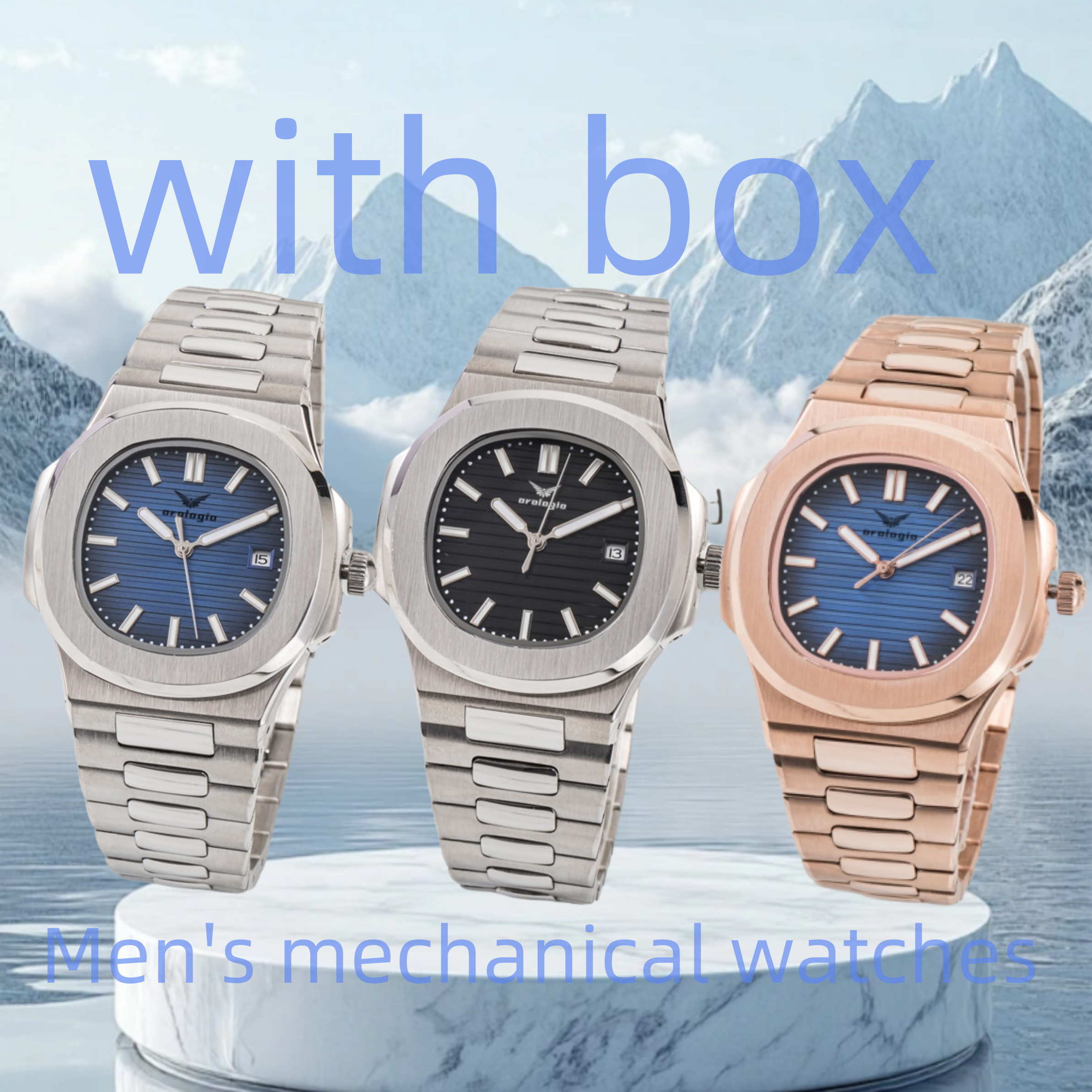 automatic movement of men's watches stainless steel comfortable strap apphire waterproof 2813 movement