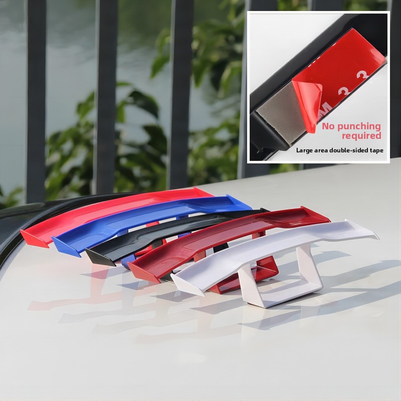 Universal Mini GT Spoiler for Car Exterior Rear Modification - No Drilling, Adhesive Mount, Stylish Decorative Rear Wing for Cars-NO14