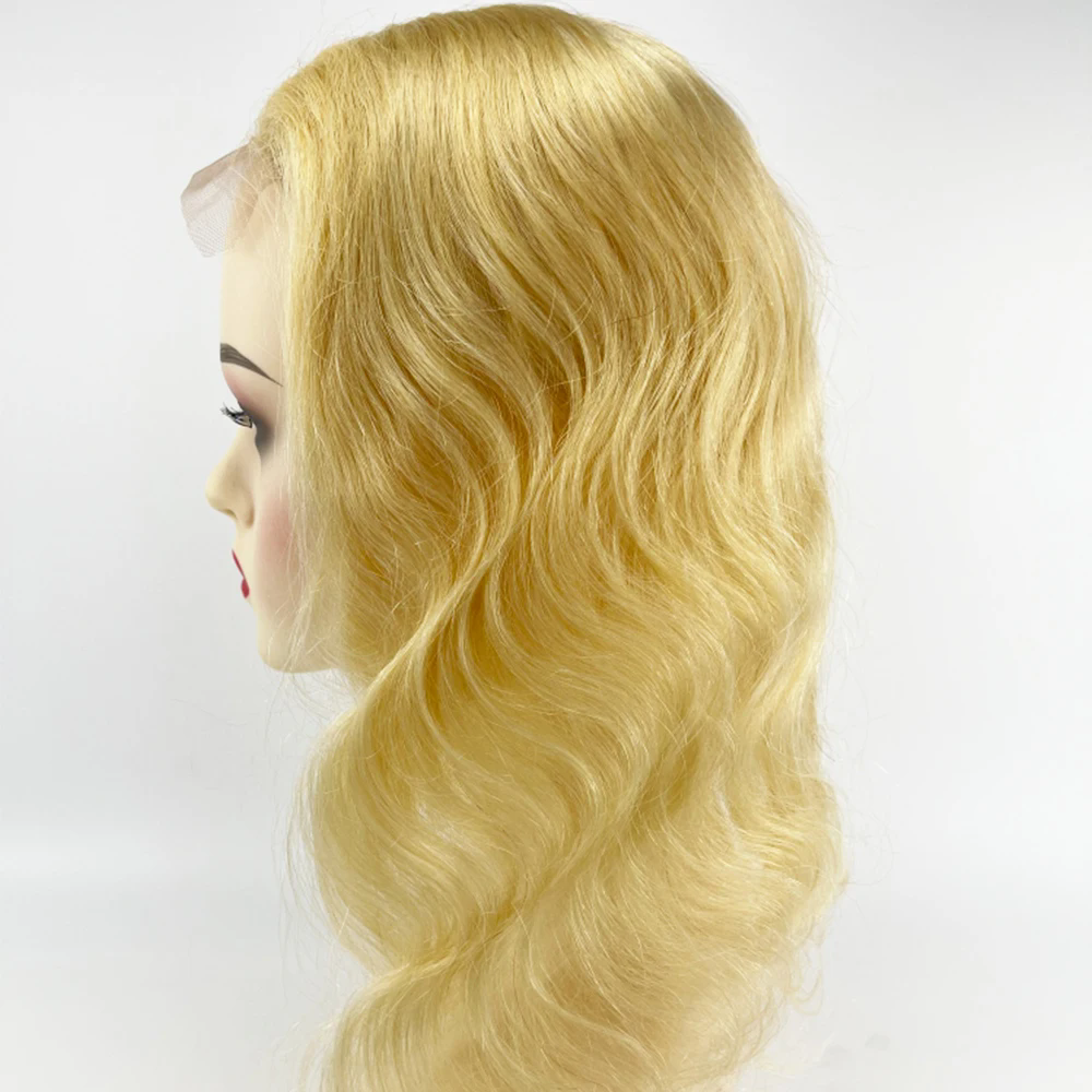 5x5" Ash Blonde Human Hair Topper Silk Skin Base Women Toupee Body Wave Remy Hair Scalp Top Cloure Lace Front with Clip in #613