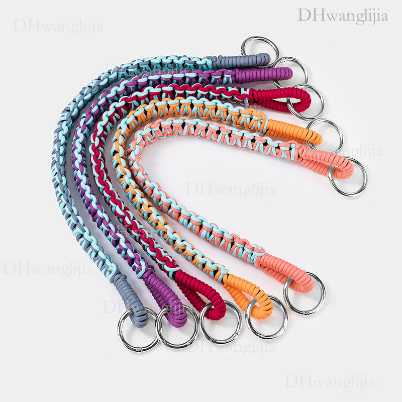 DH Luggage Accessories New Korean Fashion Color-Block Rope Woven Wide Large Hardware Round Buckle Bucket Single Shoulder Underarm Bag Universal Strap