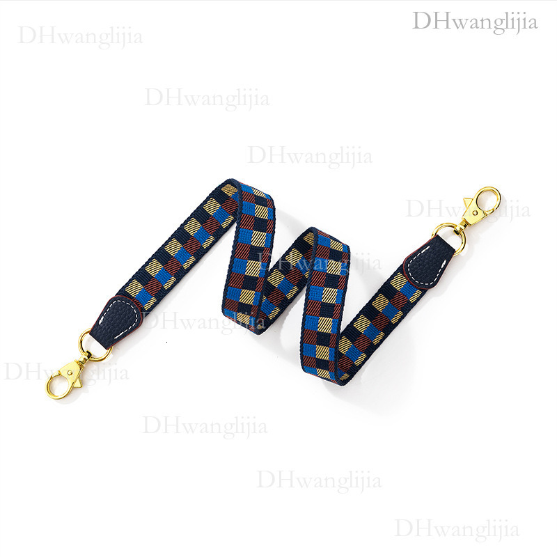 DH Luggage Accessories Checkered Jacquard Ribbon Thin Kelly Evelyn Bag Single Shoulder Crossbody Strap Style