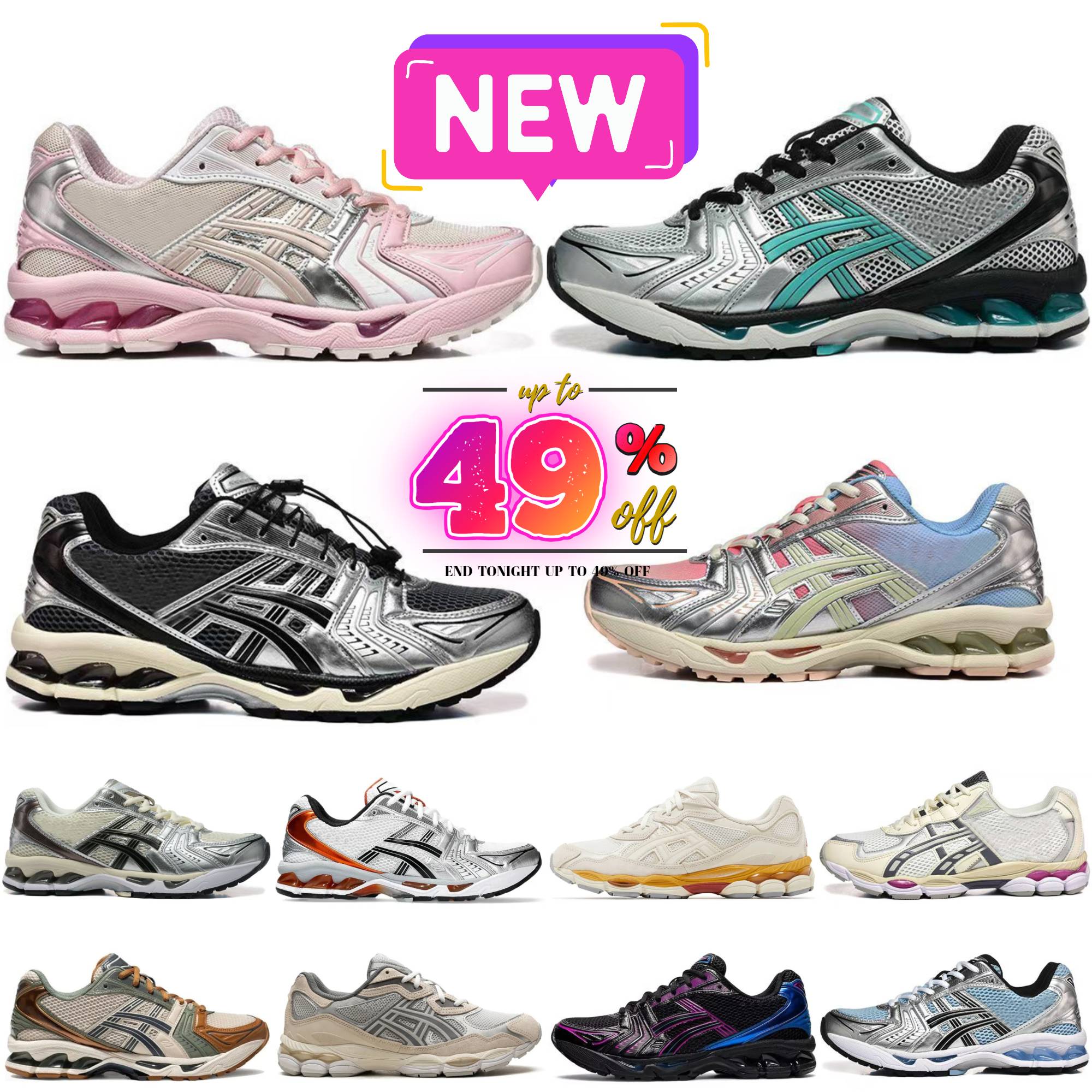 asicsgels nyc Designer 14 k14 Casual Shoes 1130 Cream Pink Silver Black White 2160 Pure Gold Graphite Grey Jogging Sports Trainers Midnight Runners asicis Sneakers