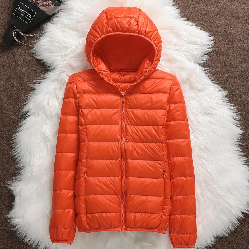 15 Colors Women Hooded Puffer Jackets Spring Winter 90 White Duck Down Female Coats Ultralight Packable Casual Parkas 250917