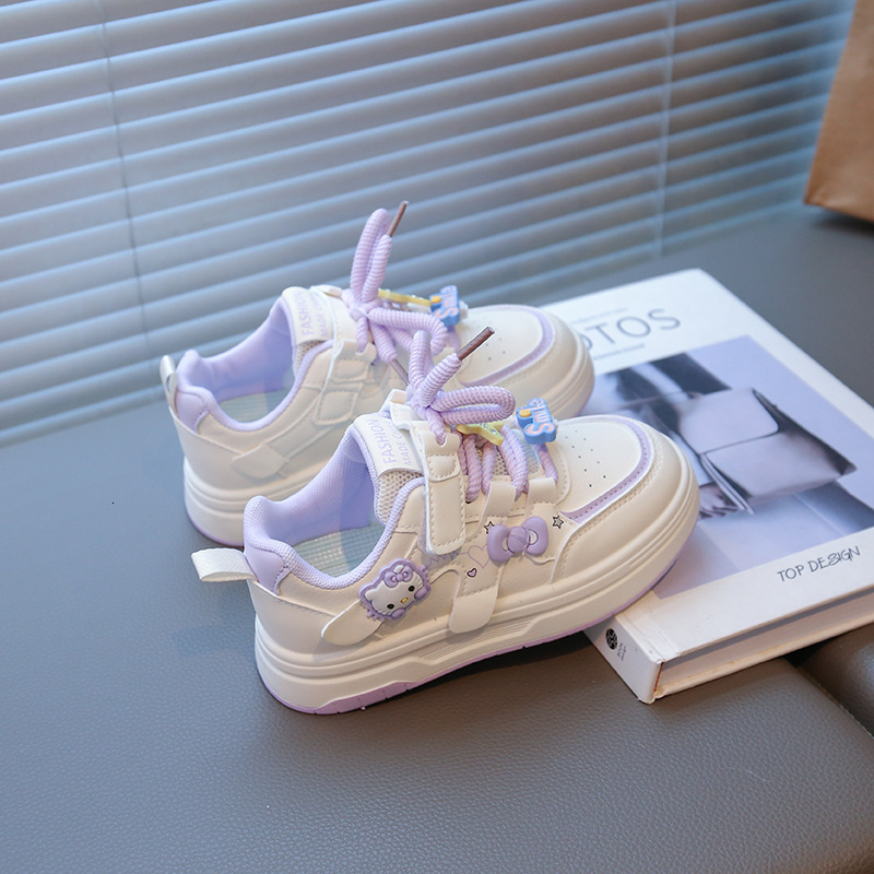 Women's sports shoes autumn new cartoon women's shoes leather breathable large children's shoes nylon buckle small children's shoe