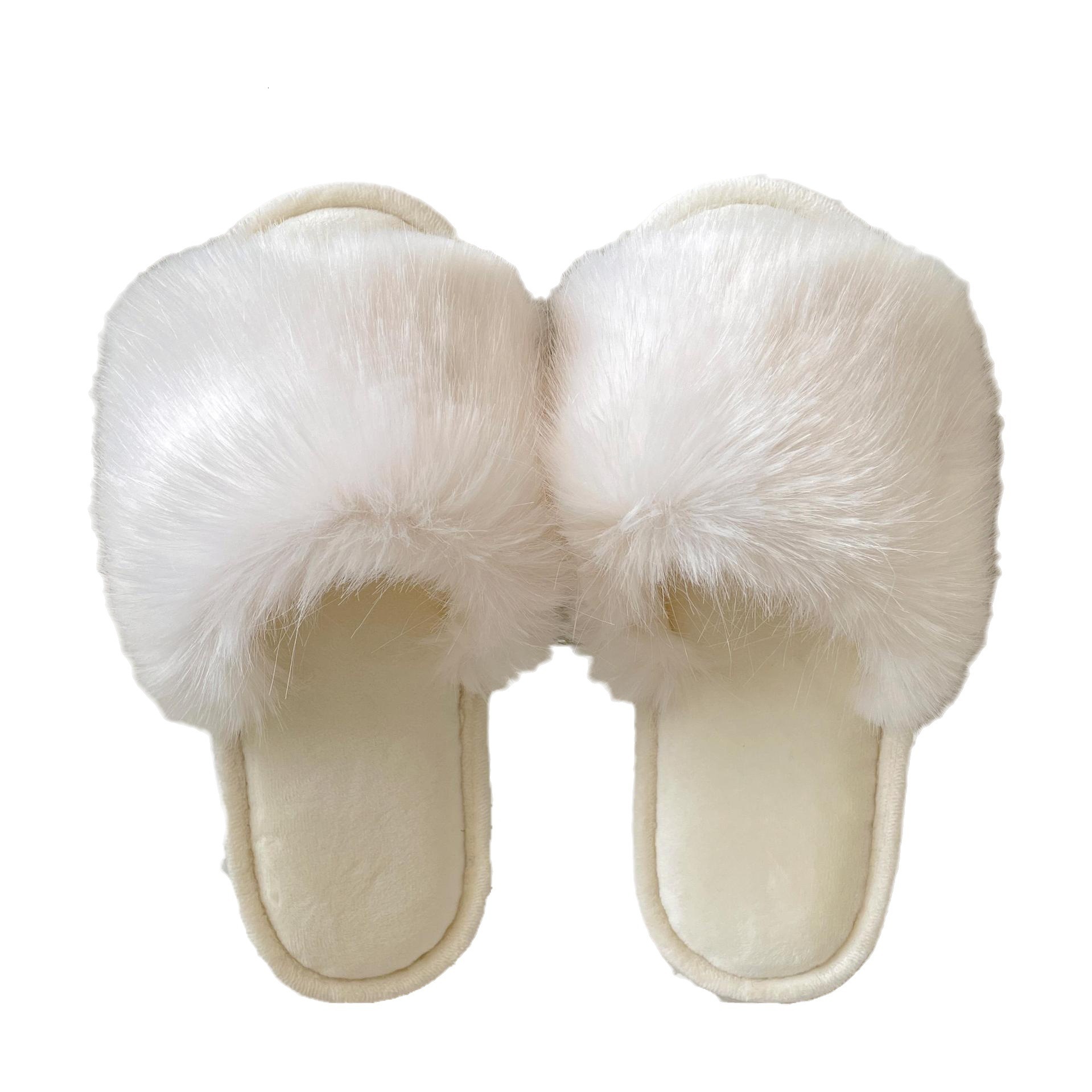 Large Plush Autumn Winter Cute Open-toe Women's Fashion Internet Celebrity Home Cotton Slippers ddmymarket