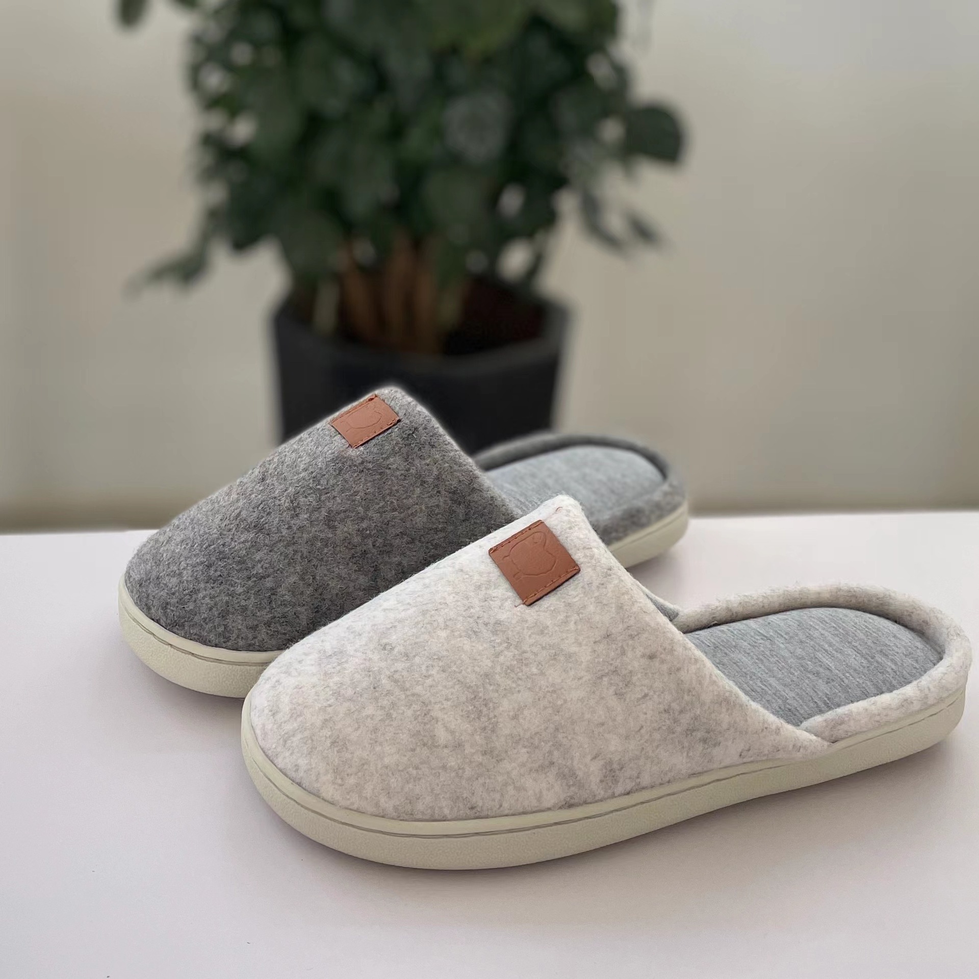 Fleece-lined Slippers Non-slip Soft Sole New Style Home Indoor ddmymarket