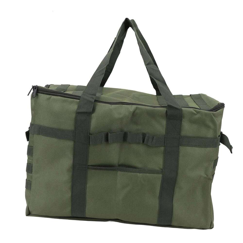 53L Storage Carrying Bag Large Capacity Thickened Oxford Fabric Waterproof PVC Inner Camping Cooking Utensils Organizer