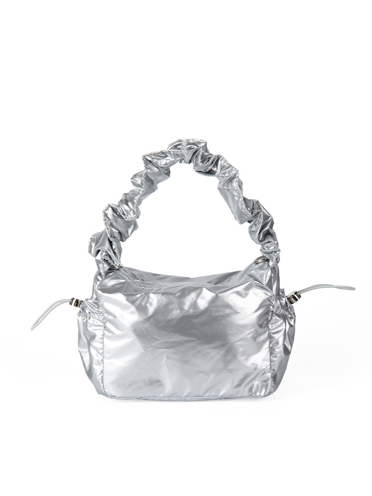 Korean-Style Niche Design Silk-Like Drawstring Pleated Crossbody For Women Fashionable And Versatile Shoulder & Armpit Bag