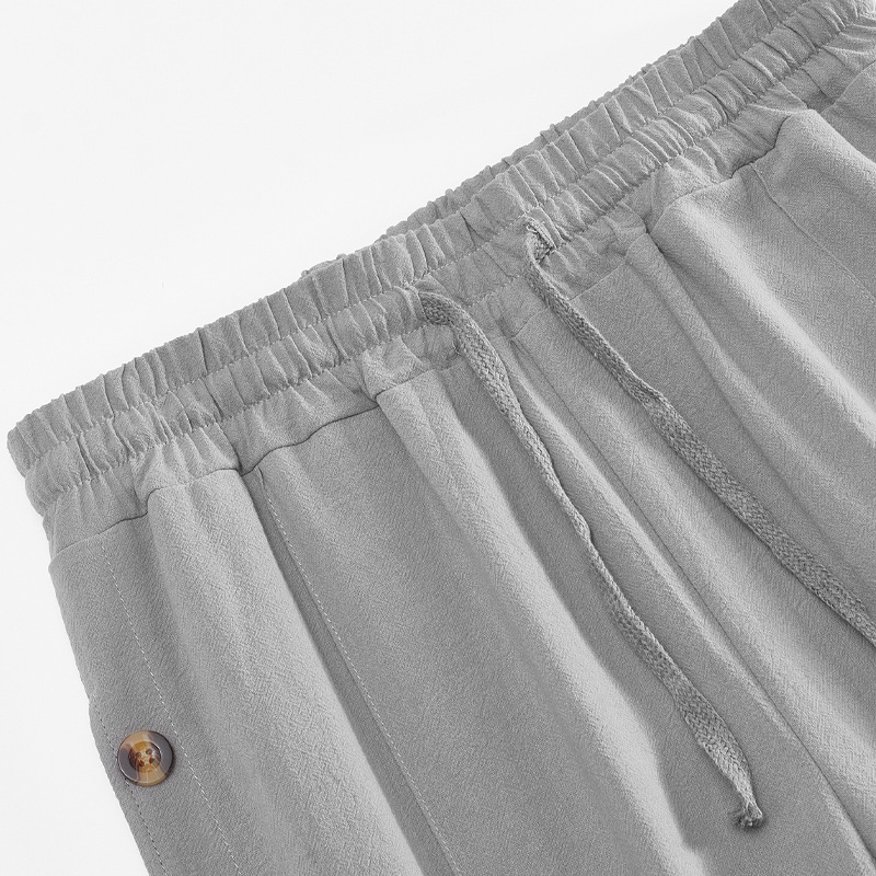 Men's Pants Cotton Linen Male Autumn Classical Soft Breathable Solid Color Trousers Loose Fitness Causal Streetwear European size: S-3XL