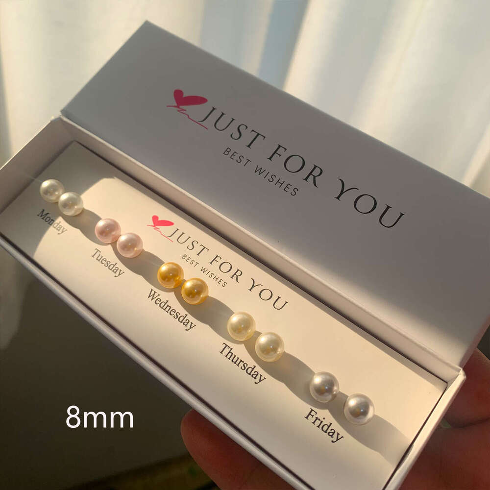 24 New Set S Sier Needle Jewelry for Women Little Cat Heart Earrings Weekly Series