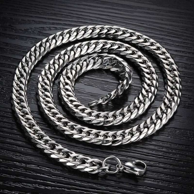 Sterling Sier 45-60cm 10mm Cuban Chain Necklace For Man Fashion Jewelry Trend Personality Hip Hop Trendsetter Accessories