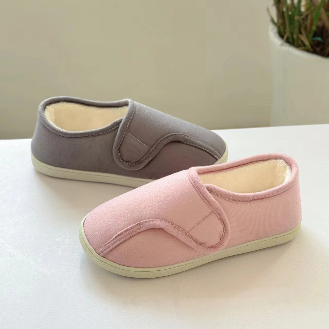 Magic Tape Adjustable Maternity Elderly Home Indoor Outdoor Thick Sole Non-Slip Household Postpartum Shoes Winter Closed Heel ddmymarket