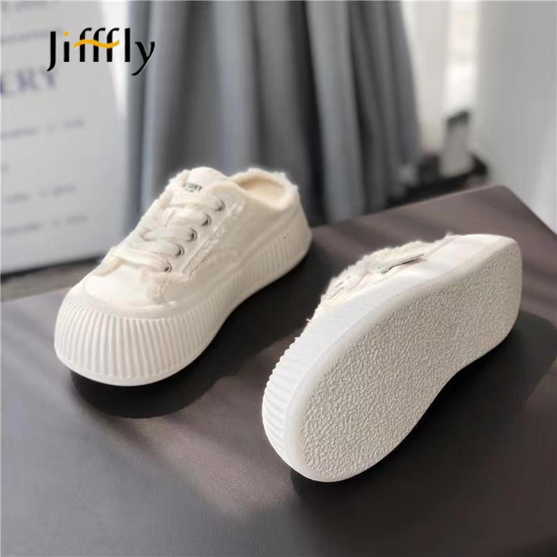 Jifffly Designer Shoes New Fashionable And Luxurious Women's Casual Low-top Flat ShoesHalf-slipper Trendy White Sports sneakers