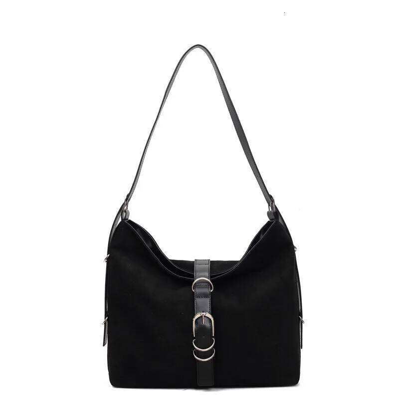 2025 Autumn New Vintage Suede Tote For Women Large Capacity Designer Trendy Commuter Crossbody Bag Fashionable