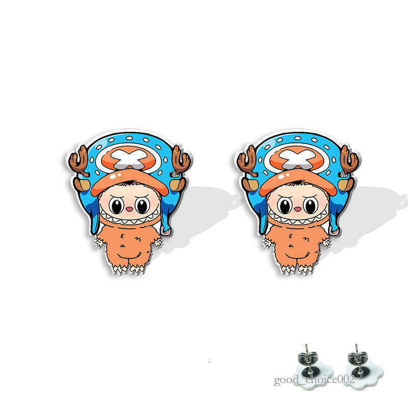 Lanjia- LABUBU Acrylic Labubu Cute Animation Peripheral Stainless Steel Cartoon Creative Resin Stud Earrings 6Ee77 B9