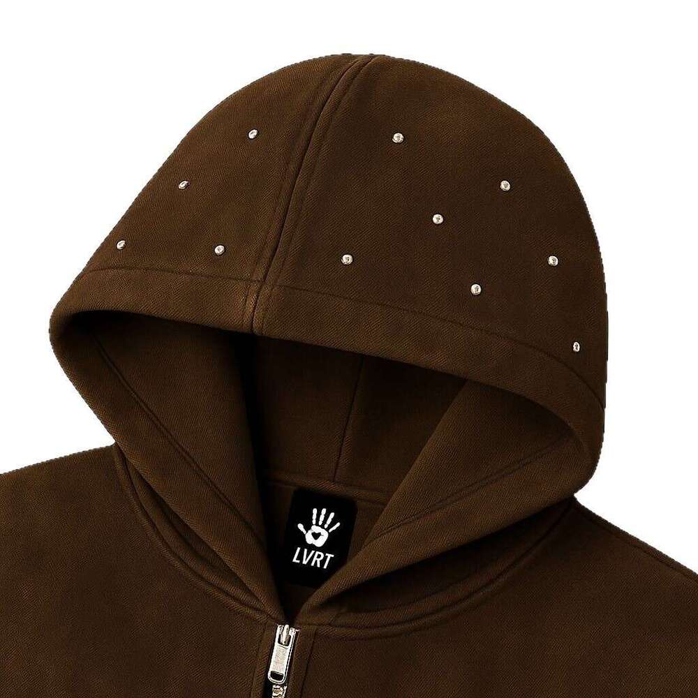 New Personality Street Trendy Brand Y2K Couple Hooded Sweatshirt American Style Printed Zipper Jacket