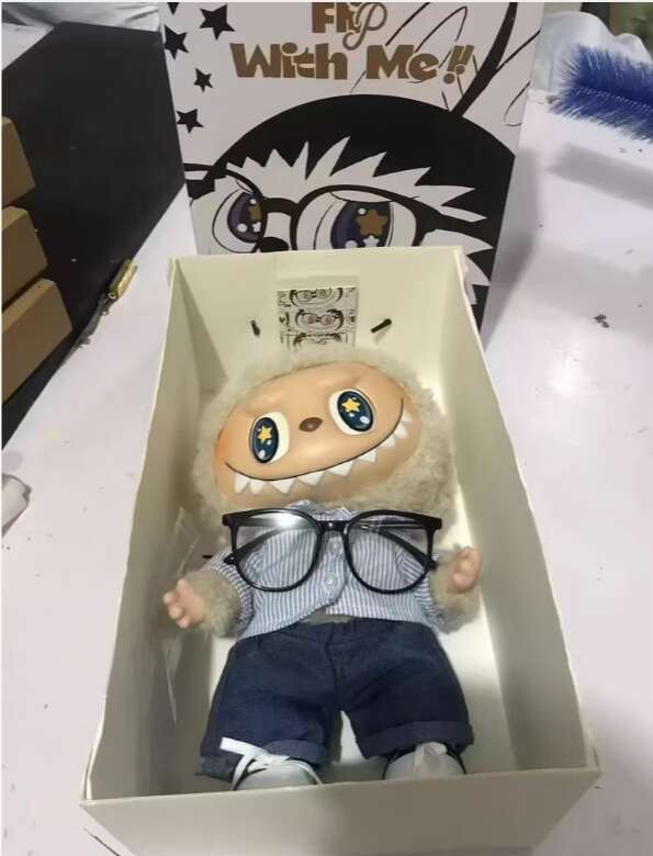 The MONSTERS Flip With Me Vinyl Plush Figure Labubu Anime Face Collection Model Doll Toys