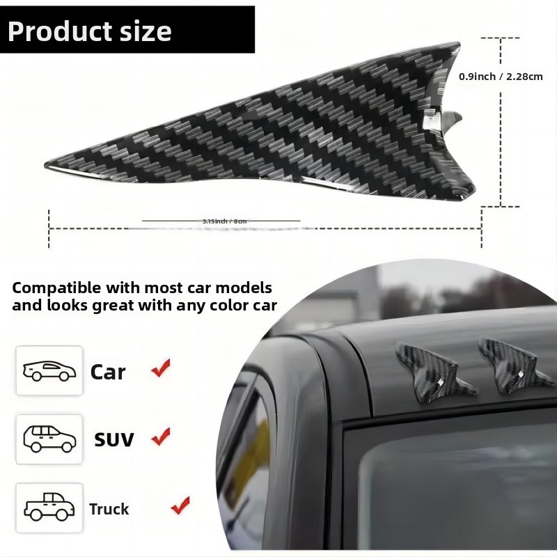 Universal Car Fender Blade Trim Shark Gills - Black Adhesive Body Decals, Stylish Exterior Modification Accessories-NO21