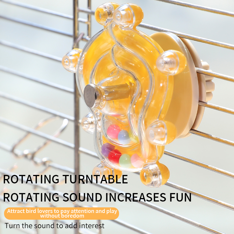 Parrot toys relieve boredom self fun flying saucer gnawing spinning wheel puzzle tiger skin peony small sun special bird toys complete collection