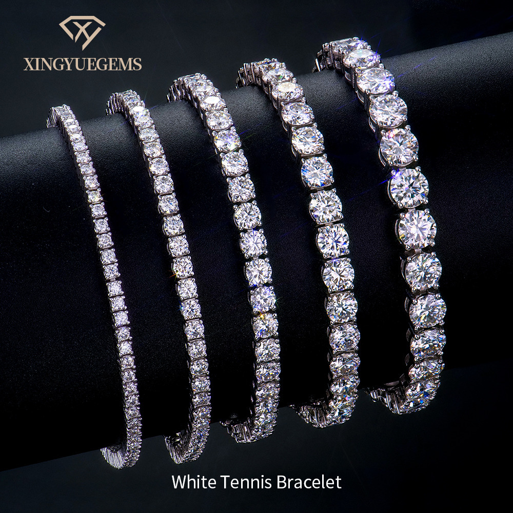Wholesale Mossanite Moissanite Chain Bracelet Jewelry Manufacturer 26mm VVS Tennis Diamond Trendy Unisex Hip Hop Men Gift