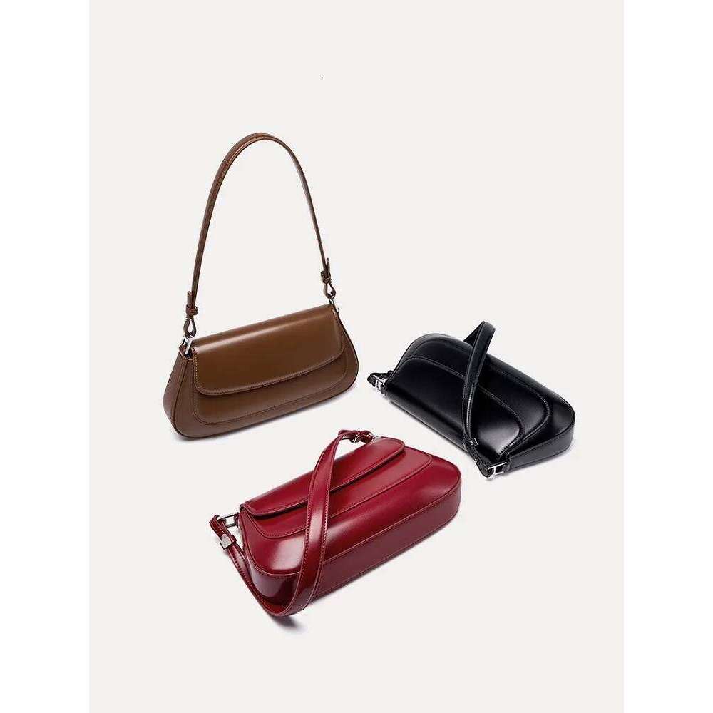 Fashion Women Crossbody Genuine Leather Daily Shoulder Ladies High Quality Underarm Saddle Bag for street shopping