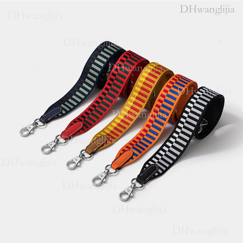 DH Luggage Accessories Horizontal Stripe Jacquard Wide Kelly Evelyn Bag Single Shoulder Crossbody Replacement Strap Adjustable Length
