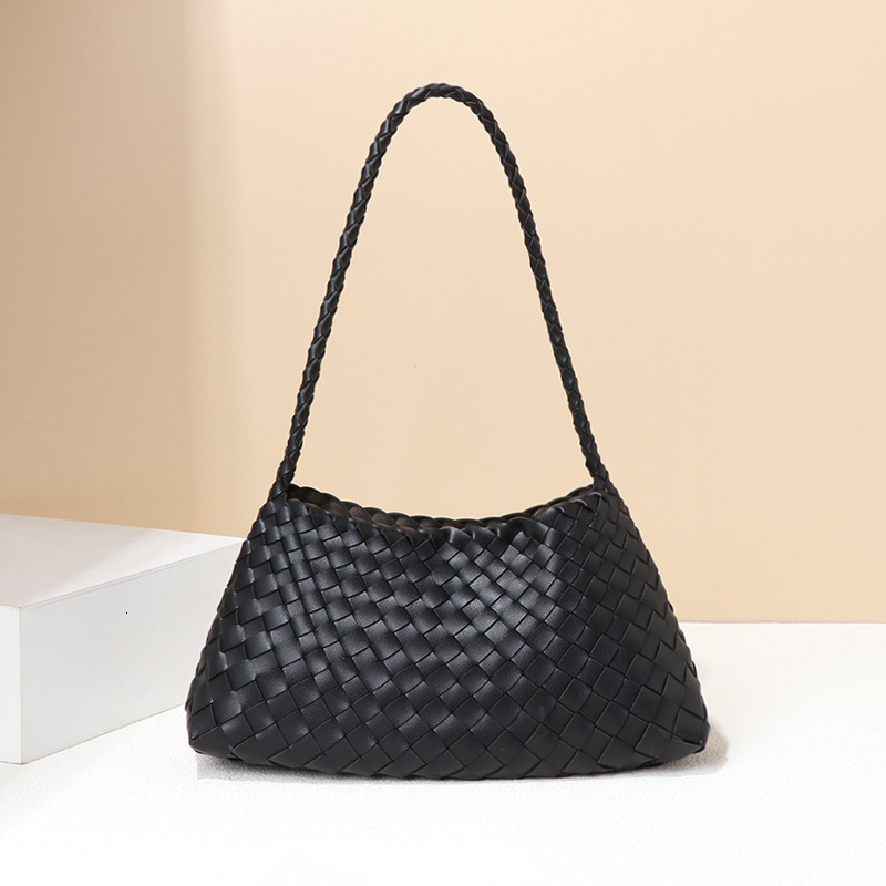 New Women's French Fashion Handwoven Handheld Basket Shoulder Unique Small Square Bag