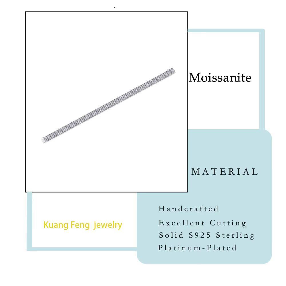 2mm Moissanite Bracelet for Women Luxury Hip Hop Style 925 Sterling Silver 18K Gold Plated Full Pave Slim Band Streetwear Gift