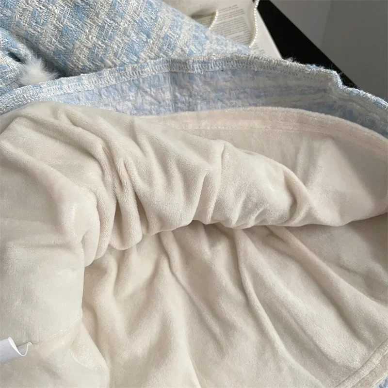 Childrens Clothing Sets Tweed Scented Suit Fleece Coat Pleated Skirt 2pcs Sets Baby Girl Clothes Kids Clothes 2 To 7 Years L250926T7AC