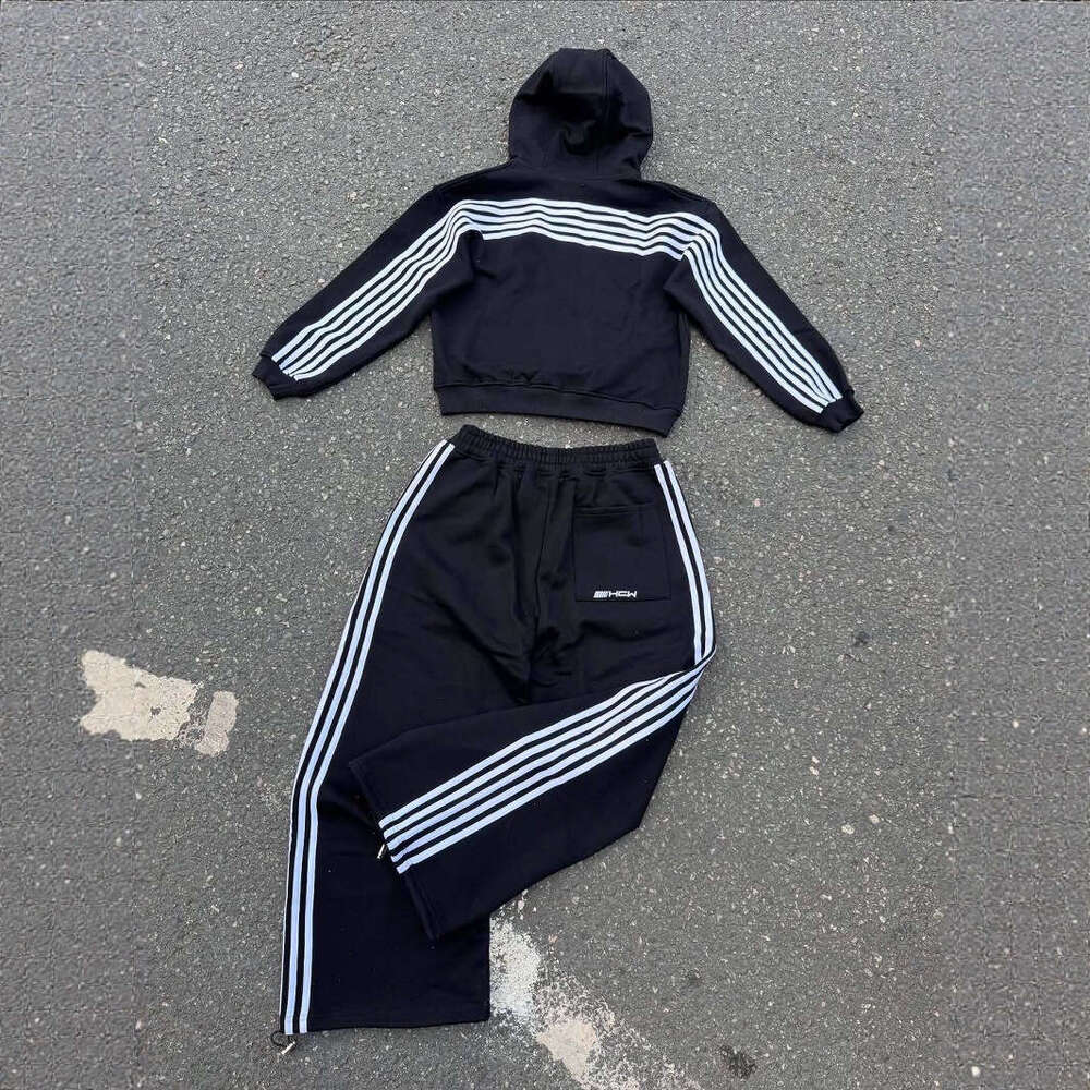 New Digital Printing Couple Men and Women Long Sleeve Hooded Two Piece Set Teenagers Trendy Style Sports