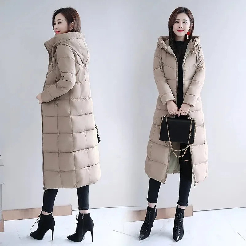 Long Straight Winter Coat Women Casual Down Jackets Slim Remove Hooded Parka Oversize Fashion Outwear Plus Size 5XL WT 1 Kg 250917