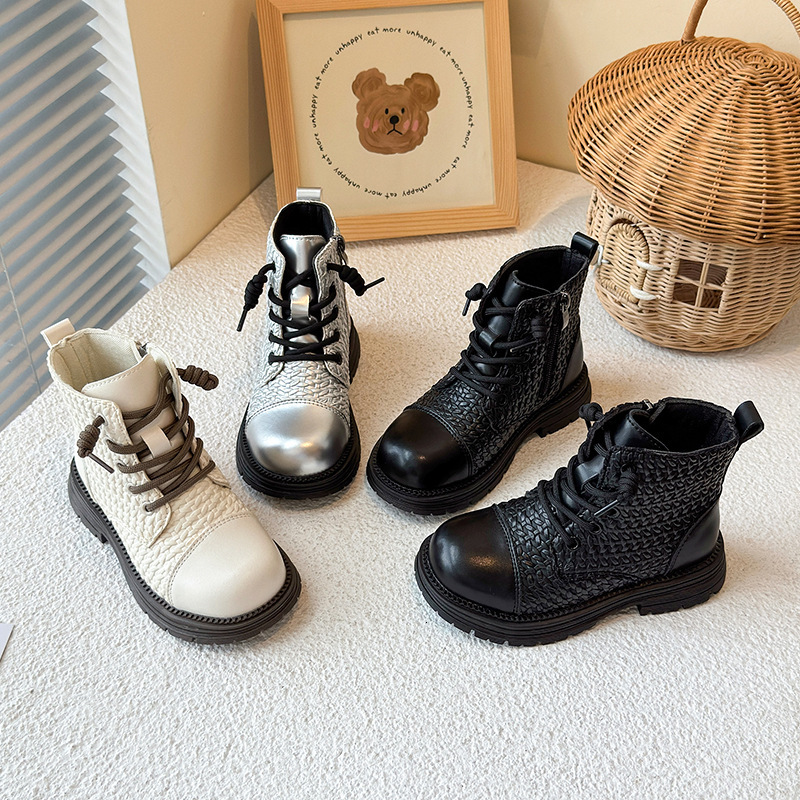 Autumn and winter new children's shoes, girls' fashion trend, Martin boots, boys' single boots, girls' baby boots, soft soled shor