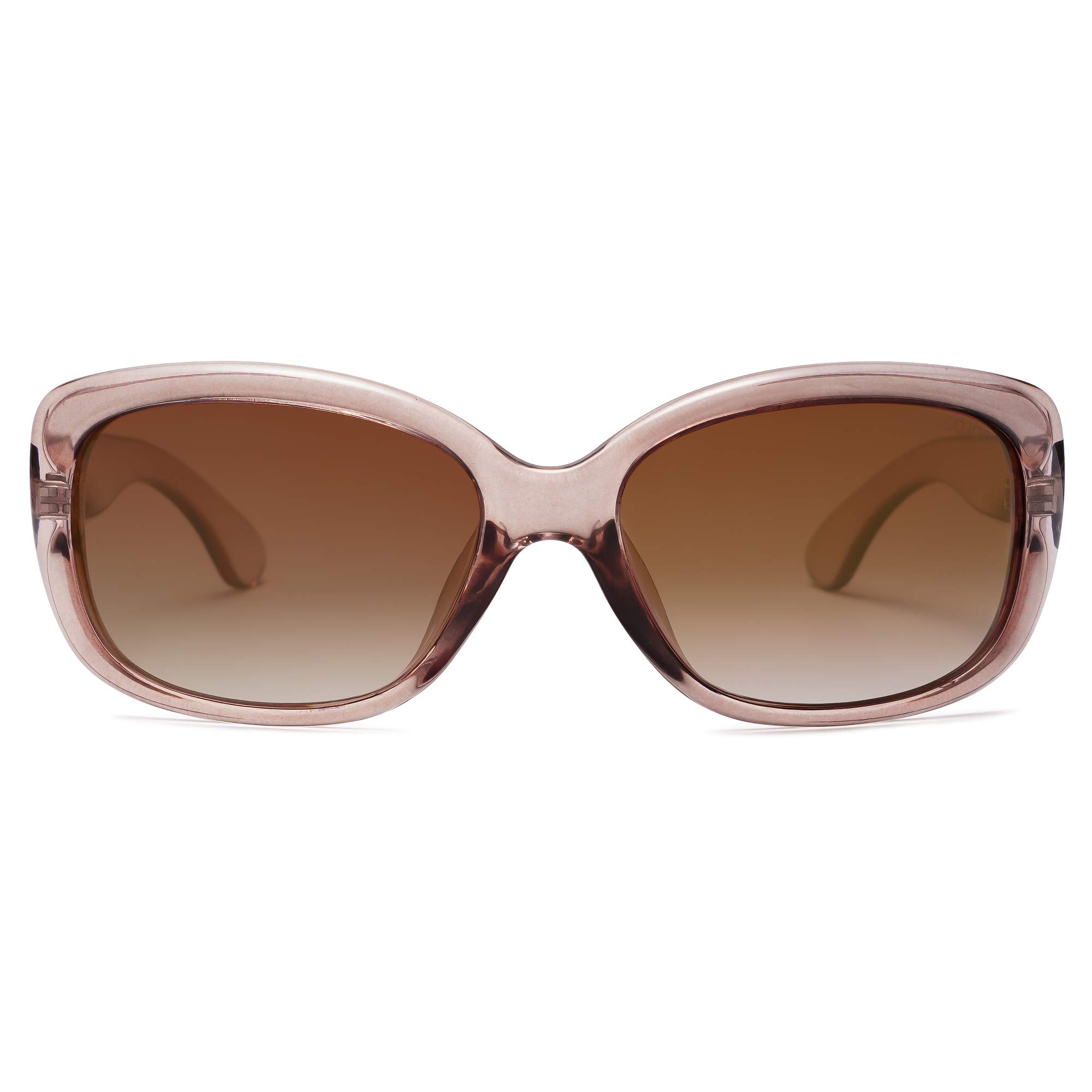 Vintage Square Sunglasses For Women Polarized Havana Frame UV Protection Beach Driving Shades