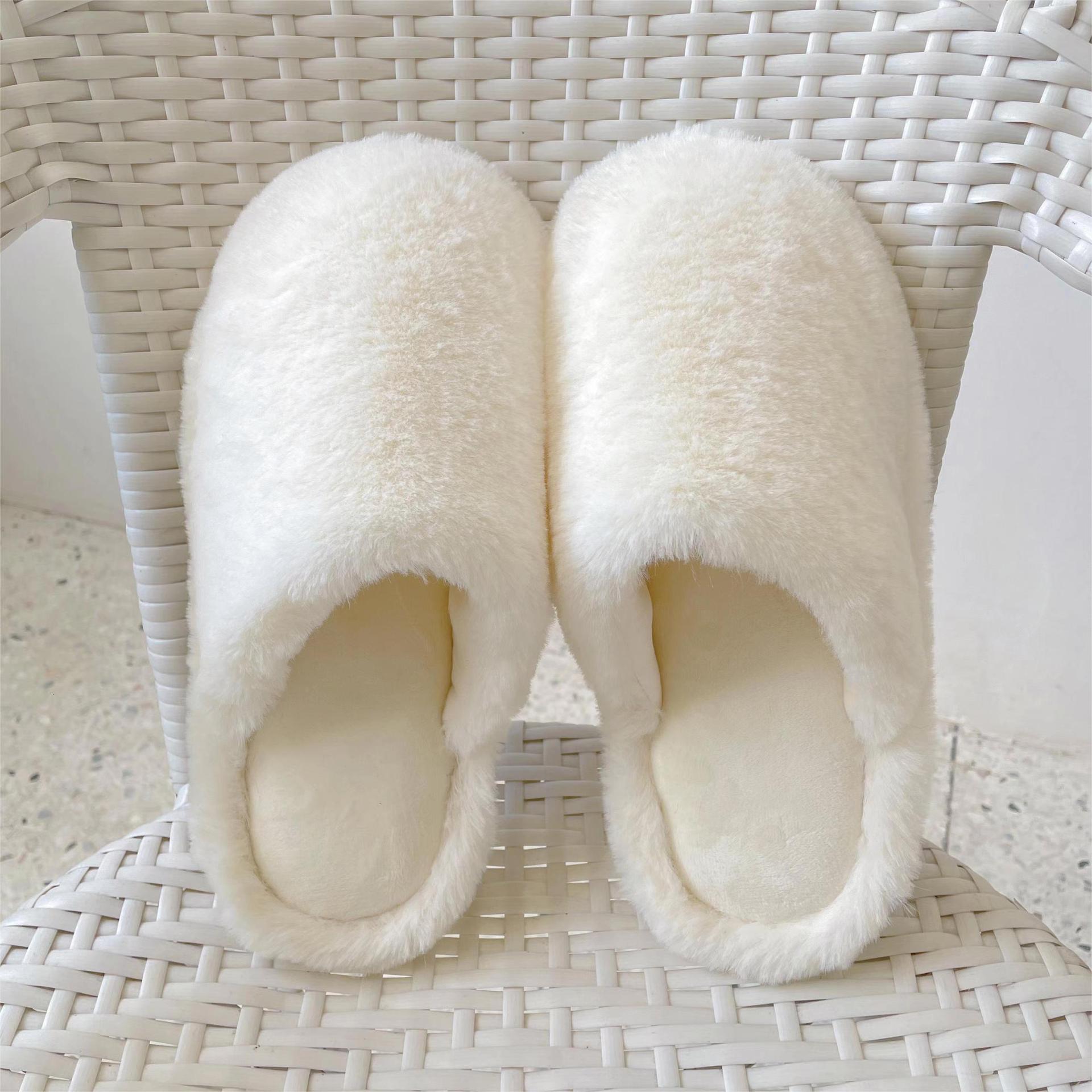 Ins Style Closed-Toe Cotton Winter Home Plush Slippers for Women Indoor Use ddmymarket