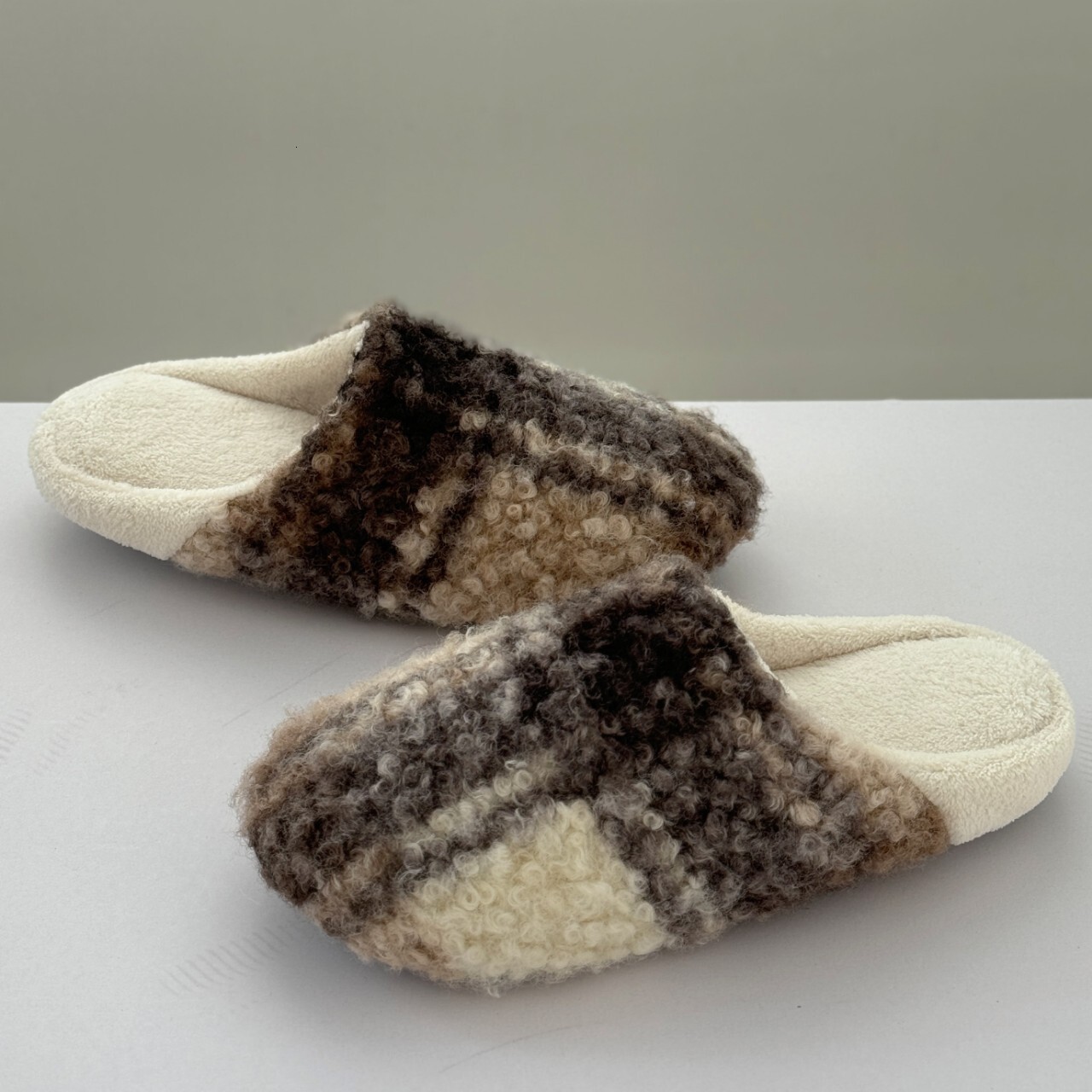 Plaid Men and Women Autumn Winter Thickened Warm Couples Indoor Home Non-Slip Memory Foam Slippers ddmymarket