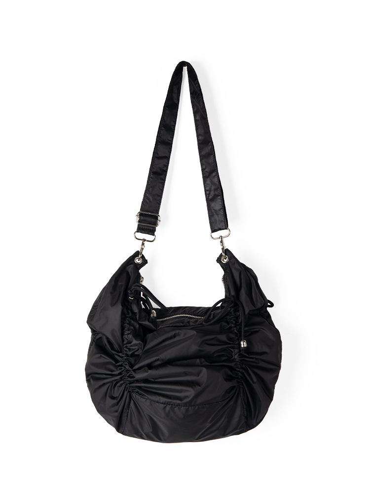 2025 New Style Japanese And Korean Niche Design High-End Sense Drawstring Pleated Versatile For Commuting Large Capacity One-Shoulder Bag