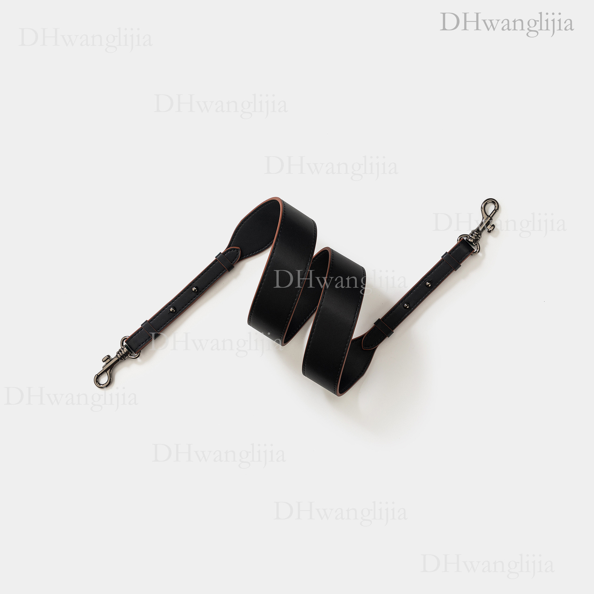 DH Luggage Accessories Adjustable Length and Width Solid Color Plain Leather Replacement Long Shoulder Strap