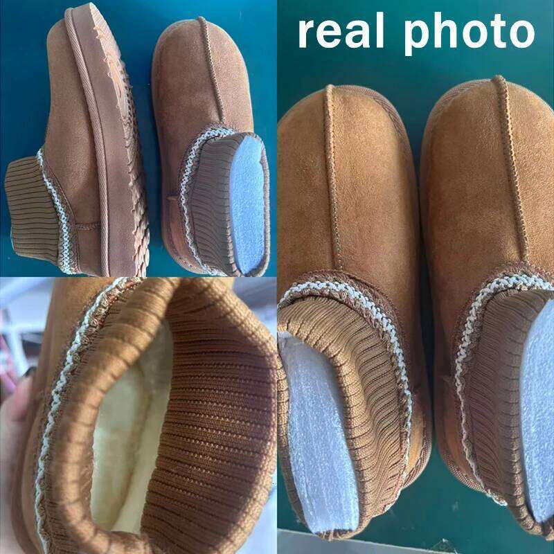 Classic Suede Non Slip Snow Women Winter Soft Thick Bottom Cotton Ankle Boots Warm Plush Embroidery Decoration Shoes