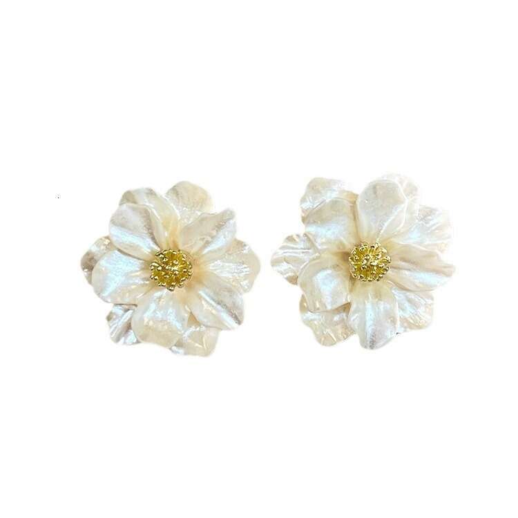 Fairy-like Elegant Camellia New High-end French Simple Exquisite Fashion Earrings