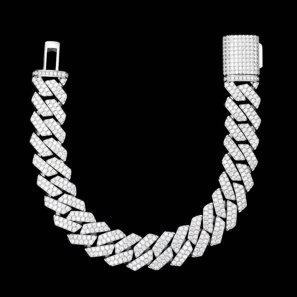 Mens Chain Moissanite Bracelet with Hand Ornaments HipHop Rap Style Luxury Advanced Feeling Accessory CrossBorder Fashion