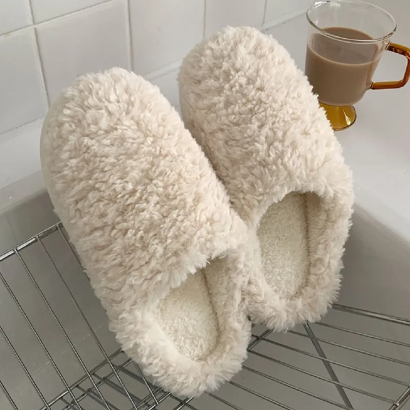Cute Ladies' Fluffy Plush House Sliders Comfortable Inside Flat Slips with a Touch of Japanesestyle Elegance Home Slippers Women Girls Cute Fluff