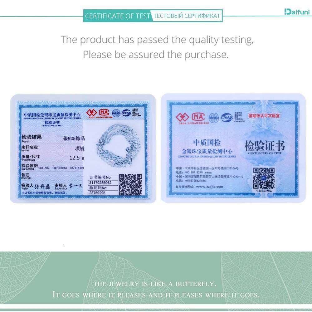 Daifuni S Sterling Sier 7MM Cuban Curb Chain Miami Necklace for Men Fashion Fine Hip-Hop Figaro Jewelry 40-70cm