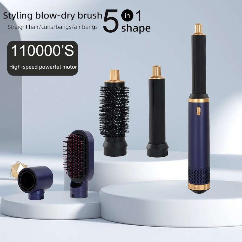 5-In-1 Iron Curling And Straightening Dual-Use All-In-One Blow Styling Fluffy Comb Negative Ion Hair Dryer
