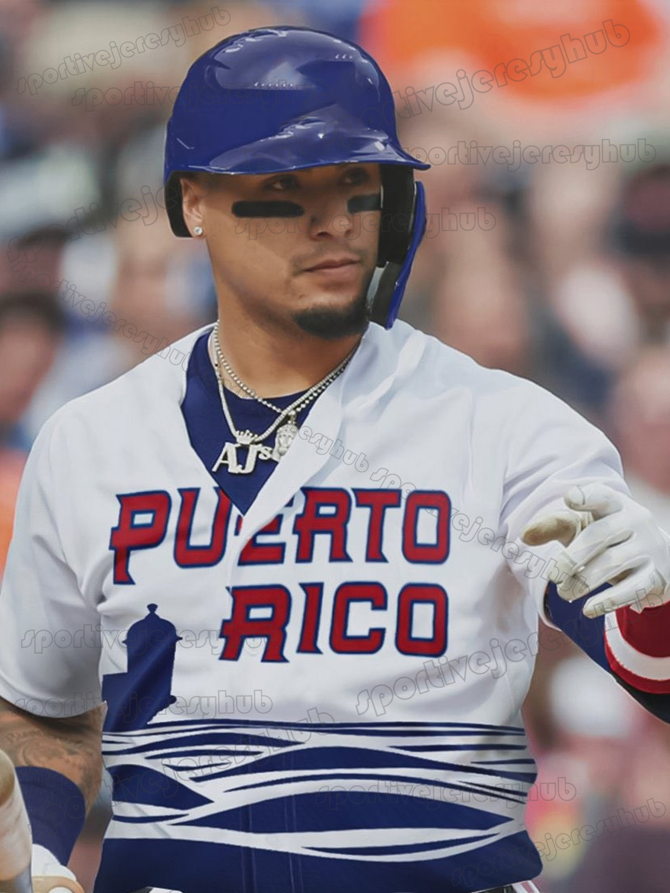 Francisco Lindor 2023 WBC Puerto Rico Jeresy Javier Baez Hernandez Melendez Vazquez Velazquez Stroman Diaz Lopez Custom Stitched Retro Uniform
